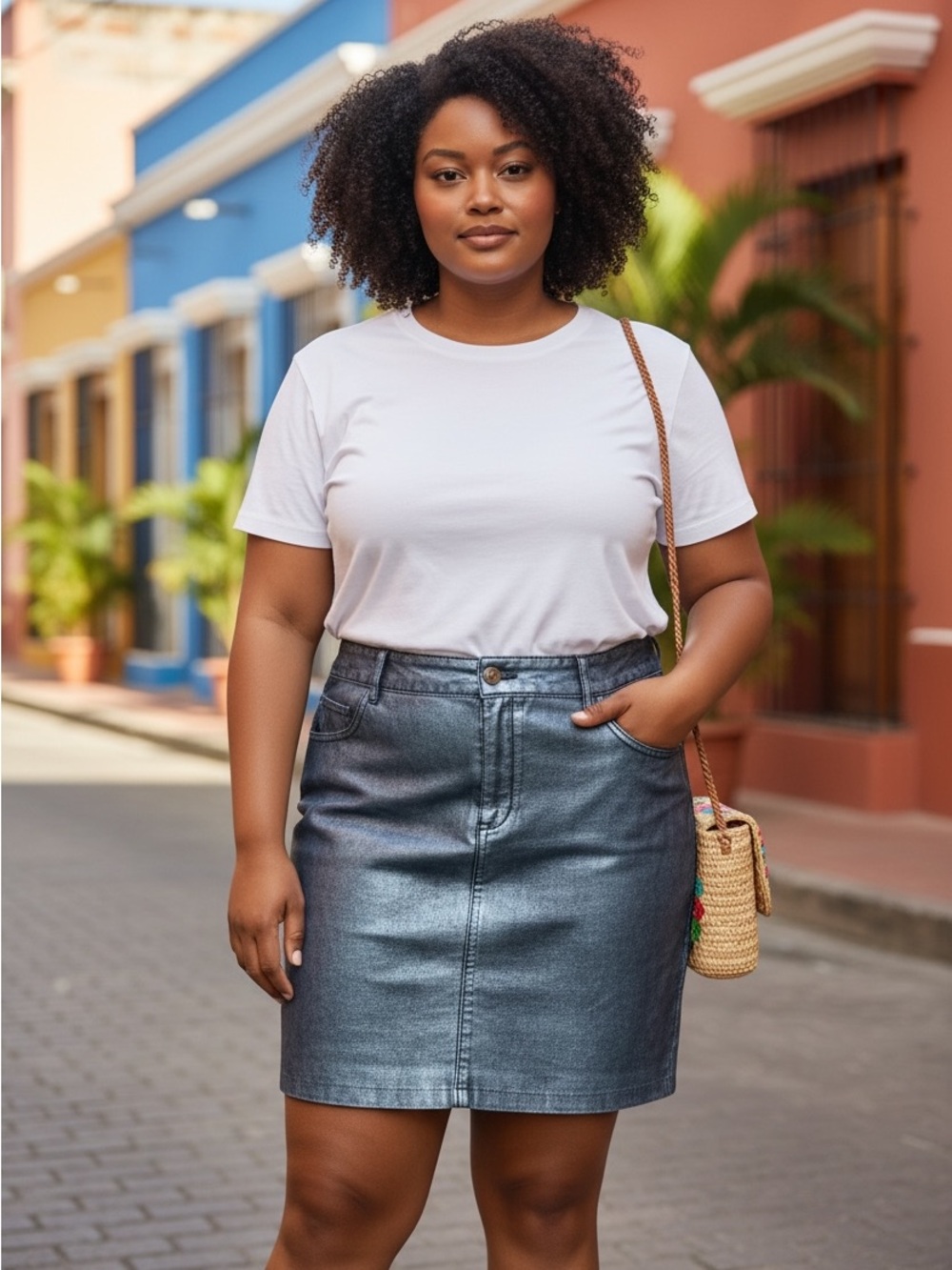 Wilsonโs Leather Blue Leather Mini Skirt
